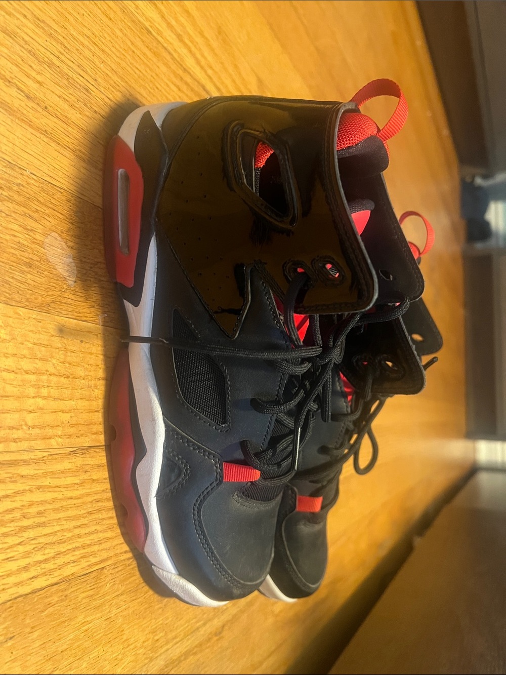 Jordan Kids Black and Red High-Top Sneakers